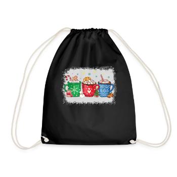 Heiße Weihnachtsschokolade Pfefferminz-mokka - Turnbeutel - Schwarz - Vorne