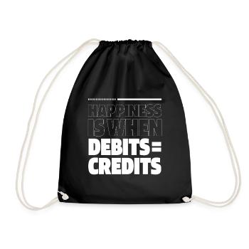 Happiness Is When Debits = Credits - Accountant - Drawstring Bag - black - Front