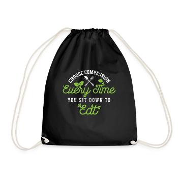 Vegan Chef Choose Compassion Every Time Vegan Life - Turnbeutel - Schwarz - Vorne