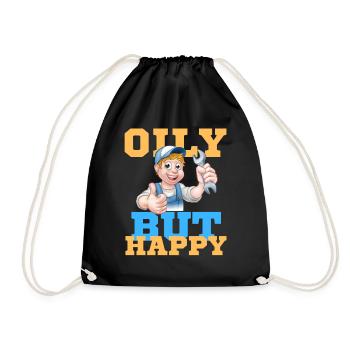 Oily but Happy Mechanic - Turnbeutel - Schwarz - Vorne