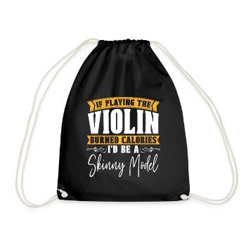 Violin If Playing The Violin Music Note Violinist - Drawstring Bag - black - Front