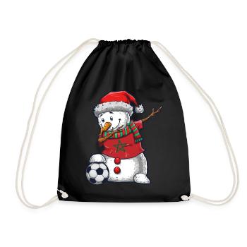 Soccer Boy Dabbing Snowman Maillot de Noël - Sac de sport léger - noir - Devant