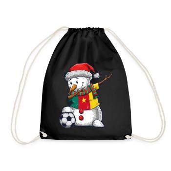 Soccer Boy Dabbing Snowman Weihnachtstrikot - Turnbeutel - Schwarz - Vorne