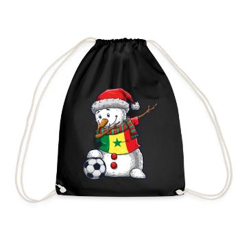 Soccer Boy Dabbing Snowman Maillot de Noël - Sac de sport léger - noir - Devant