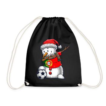 Soccer Boy Dabbing Snowman Weihnachtstrikot - Turnbeutel - Schwarz - Vorne