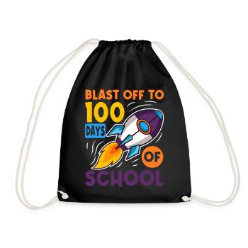 100 jours d’école Astronaute de fusée spatiale - Sac de sport léger - noir - Devant