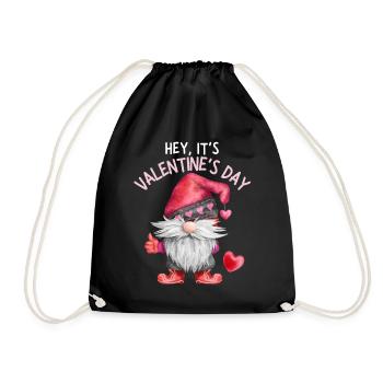 Saint-Valentin, Gnome, Amour-Amour Gnome Nain, Cœurs - Sac de sport léger - noir - Devant