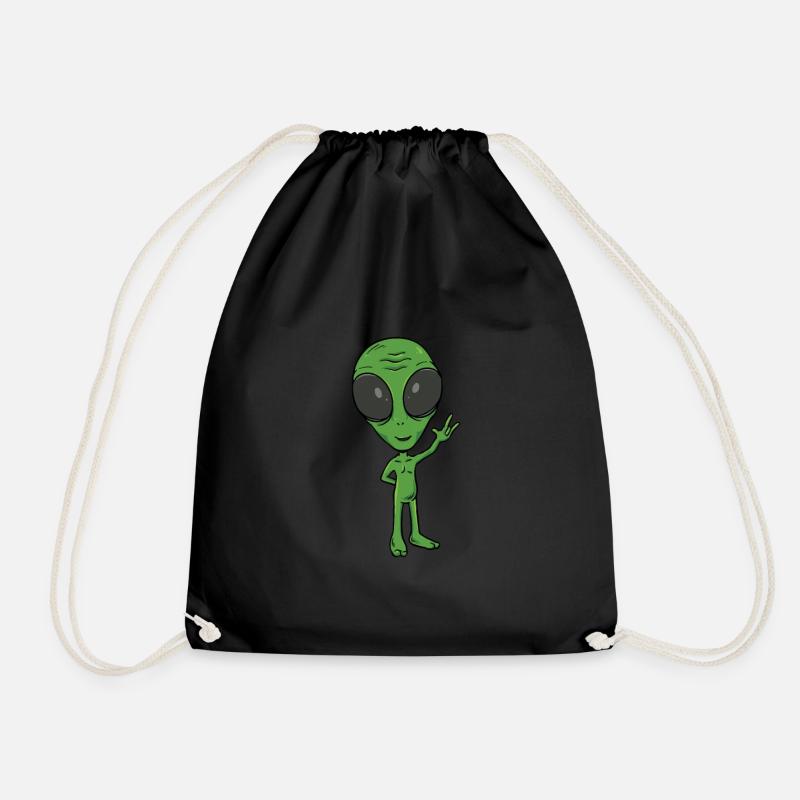 ILY Alien ASL Hand Gesture Deaf Hearing Loss - Turnbeutel - Schwarz