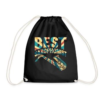 Best Saxophonist Sax Musician Sax Instrument Saxop - Drawstring Bag - black - Front