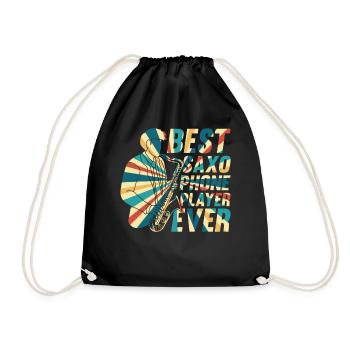 Meilleur joueur de téléphone Saxo Jamais Saxophoniste Musicien P - Sac de sport léger - noir - Devant