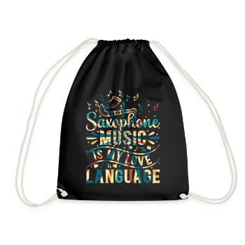 Saxophone Music Is My Love Language Saxophone Musi - Turnbeutel - Schwarz - Vorne