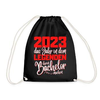 Lustiges Bachelor 2023 Abschluss Legenden - Turnbeutel - Schwarz - Vorne