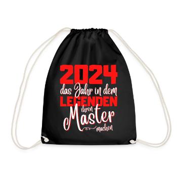 Master 2024 Abschluss Studium Spruch Legende - Turnbeutel - Schwarz - Vorne