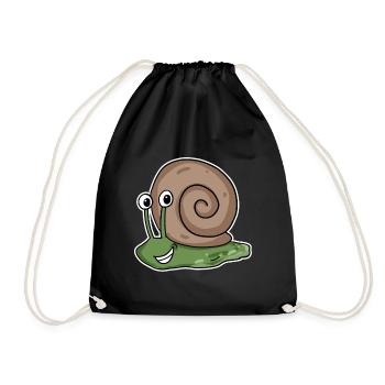 Schnecke - Turnbeutel - Schwarz - Vorne