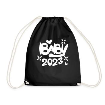 Bébé 2023 - Naissance Enceinte 2023 Grossesse - Sac de sport léger - noir - Devant