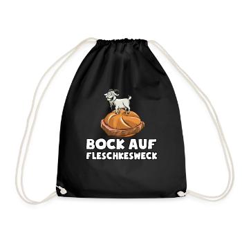 Bock auf Fleschkesweck - Spruch - Saar Pfalz - Turnbeutel - Schwarz - Vorne