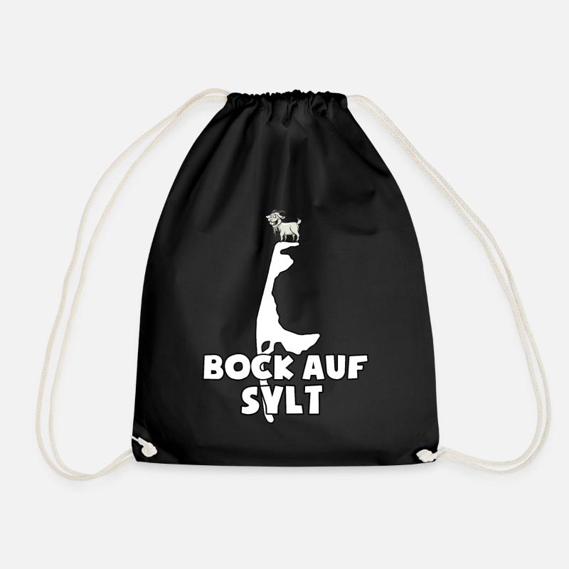 Bock auf Sylt - Insel Spruch - Wortspiel - Turnbeutel - Schwarz