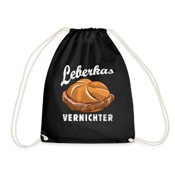 Leberkas Vernichter - Fast Food - Spruch - Turnbeutel - Schwarz - Vorne