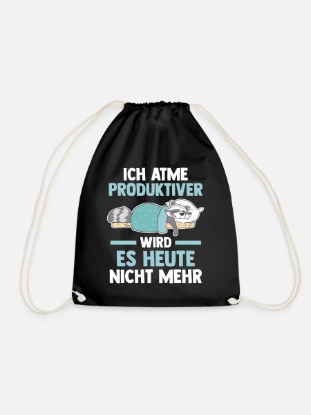 Ich Atme Produktiver Wird Es Heute Nicht Mehr Wasc - Turnbeutel - Schwarz