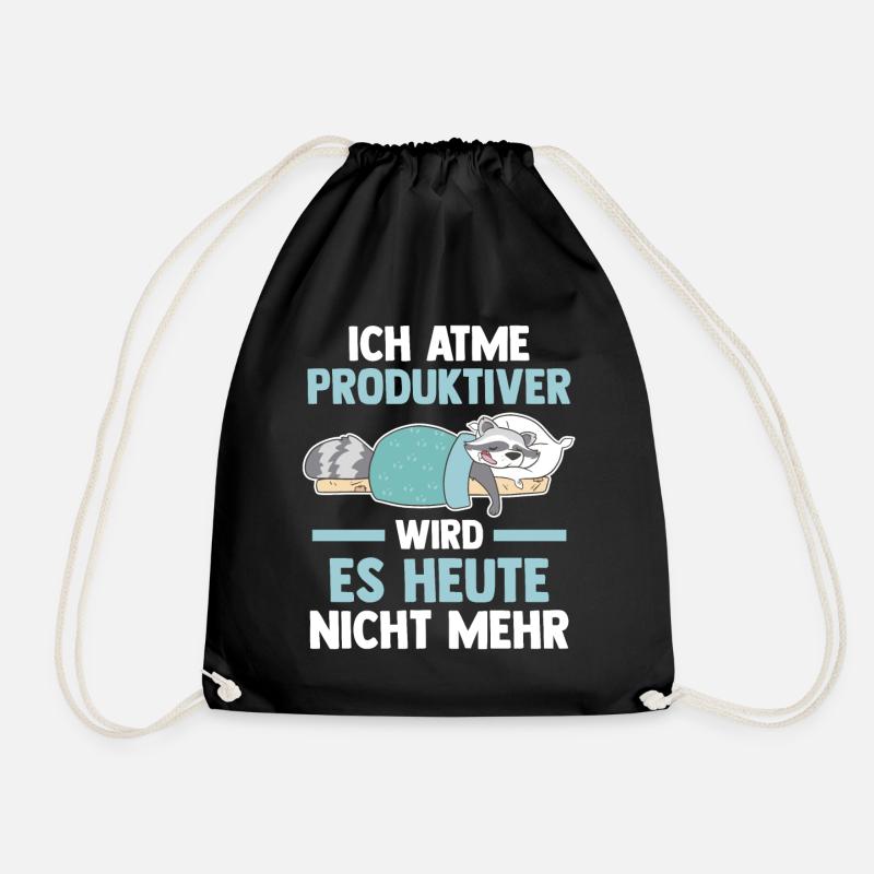 Ich Atme Produktiver Wird Es Heute Nicht Mehr Wasc - Turnbeutel - Schwarz