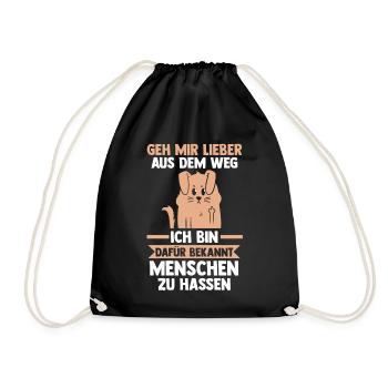 Geh Mir Lieber Aus Dem Weg Ich Hasse Menschen - Turnbeutel - Schwarz - Vorne