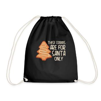 Christmas Cookies Holiday Baking Foodie Dessert - Drawstring Bag - black - Front