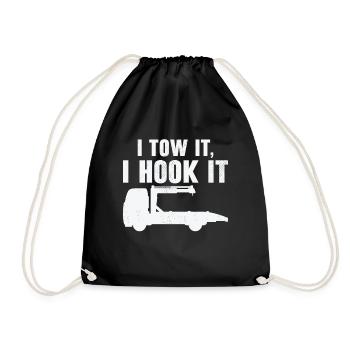Tow Truck Driver Skilled Trucker Towing Hooking - Drawstring Bag - black - Front