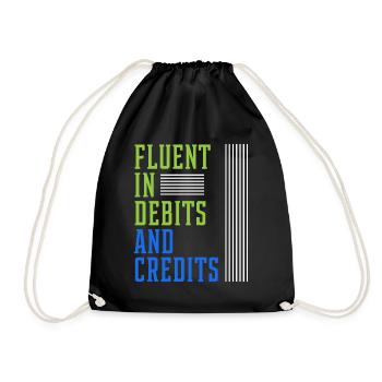 Fluent In Debits And Credits - Accountant Funny - Drawstring Bag - black - Front
