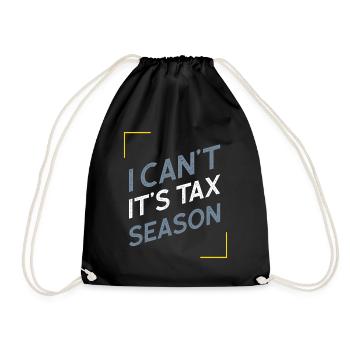 I Can't It's Tax Season - Accountant Funny Gift - Drawstring Bag - black - Front