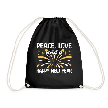 Réveillon du Nouvel An, Paix, Amour, Bonne Année - Sac de sport léger - noir - Devant