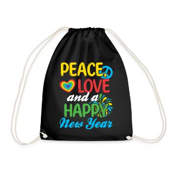Réveillon du Nouvel An, Paix, Amour, Bonne Année - Sac de sport léger - noir - Devant