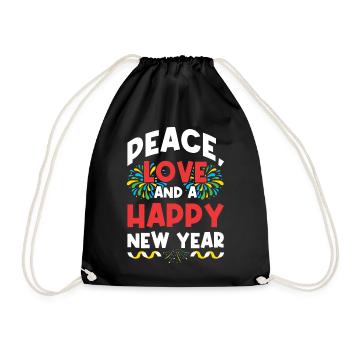 Réveillon du Nouvel An, Paix, Amour, Bonne Année - Sac de sport léger - noir - Devant