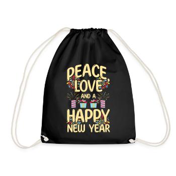 Réveillon du Nouvel An, Paix, Amour, Bonne Année - Sac de sport léger - noir - Devant