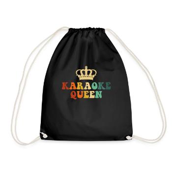 karaoke queen, karaoke - Turnbeutel - Schwarz - Vorne