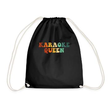 karaoke queen, karaoke - Turnbeutel - Schwarz - Vorne