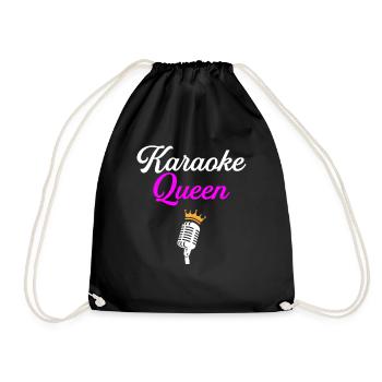 karaoke queen, karaoke - Turnbeutel - Schwarz - Vorne