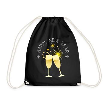 Bonne année avec coupe de et feux d’artifice - Sac de sport léger - noir - Devant