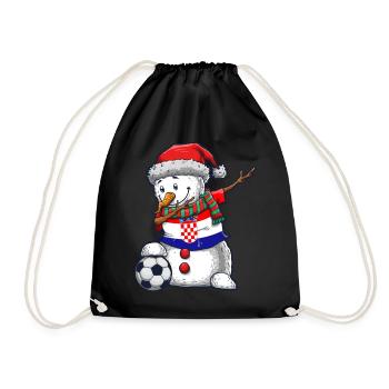 Soccer Boy Dabbing Snowman Weihnachtstrikot - Turnbeutel - Schwarz - Vorne