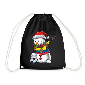 Soccer Boy Dabbing Snowman Weihnachtstrikot - Turnbeutel - Schwarz - Vorne