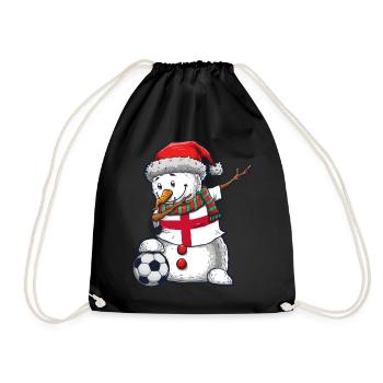 Soccer Boy Dabbing Snowman Weihnachtstrikot - Turnbeutel - Schwarz - Vorne