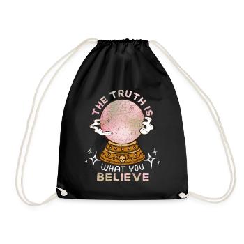 Crystal Ball, Divination Truth Funny Saying - Drawstring Bag - black - Front