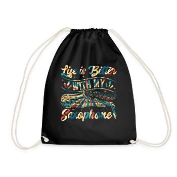 La vie est meilleure avec mon saxophone - Jouer du saxopho - Sac de sport léger - noir - Devant