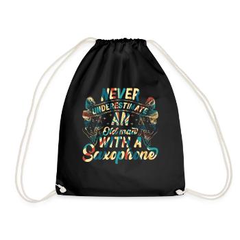 Le vieux musicien ne sous-estime jamais un vieil homme avec un - Sac de sport léger - noir - Devant