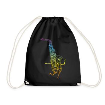 Saxophone Male Saxophone Player Male Musician Love - Turnbeutel - Schwarz - Vorne
