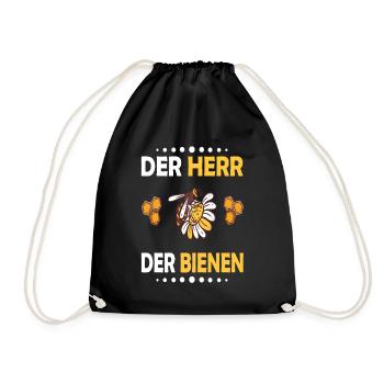 Bienenzucht und Honig - Turnbeutel - Schwarz - Vorne