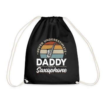 Saxophoniste - Ne sous-estimez jamais papa avec un saxo - Sac de sport léger - noir - Devant