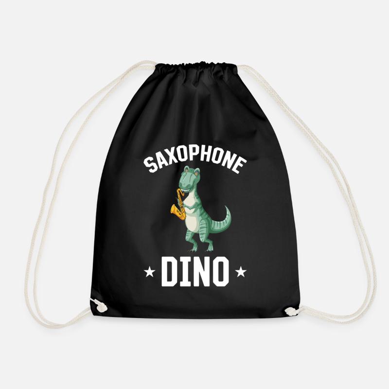 Saxophone Dinosaur Saxophonist Dino Saxophone Dino - Turnbeutel - Schwarz