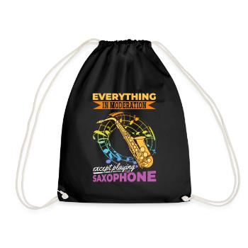 Sax Player Everything In Moderation Except Playing - Turnbeutel - Schwarz - Vorne