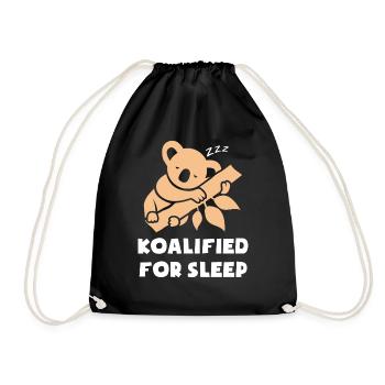 Sleepshirt Nightgown funny koala pun - Drawstring Bag - black - Front