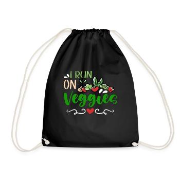 Régime Végétalien Je Cours Sur Des Légumes Végétarien Sans Viande - Sac de sport léger - noir - Devant